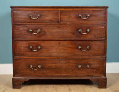 Lot 227 - A George III mahogany chest of two short and...