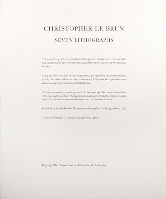 Lot 27 - Christopher Le Brun (b.1951) Seven Lithographs,...