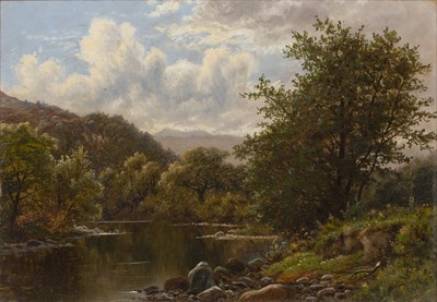 Lot 548 - Thomas Spinks (1847-1927) A river landscape...