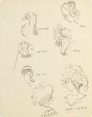 Lot 357 - Doris Zinkeisen (1898-1991) Headdress designs...