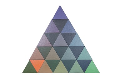 Lot 320 - Brian Rice (b.1936) Triangular abstract each...