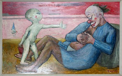 Lot 404 - Emmanuel Levy (1900-1986) Clown at a Seaside...