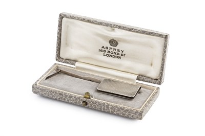 Lot 305 - A silver bookmark by Asprey & Co, with engine...