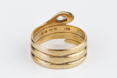 Lot 13 - A Victorian diamond set serpent ring, the...