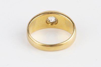 Lot 38 - A diamond single stone gypsy ring, the tapered...