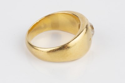Lot 38 - A diamond single stone gypsy ring, the tapered...