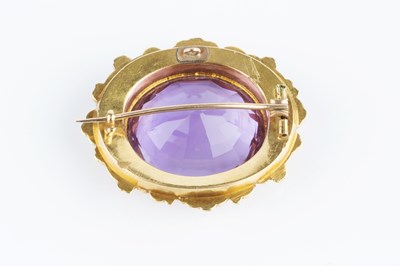 Lot 9 - A 19th century amethyst single stone panel...