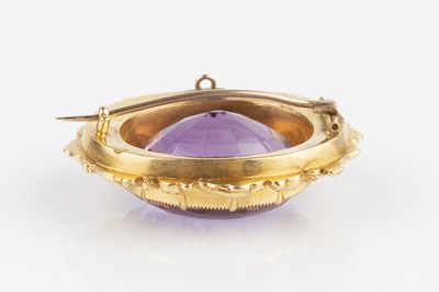Lot 9 - A 19th century amethyst single stone panel...