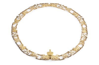 Lot 357 - A silver-gilt and enamel collar chain for the...