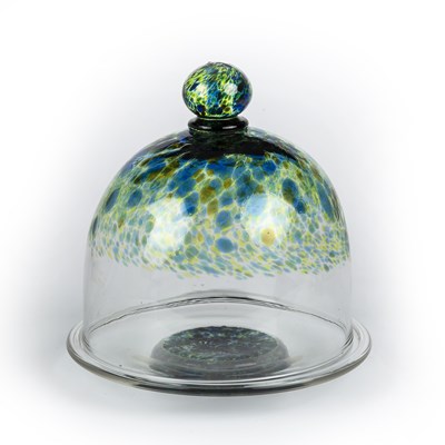 Lot 851 - Cowdy glass Studio glass, green speckle cheese...