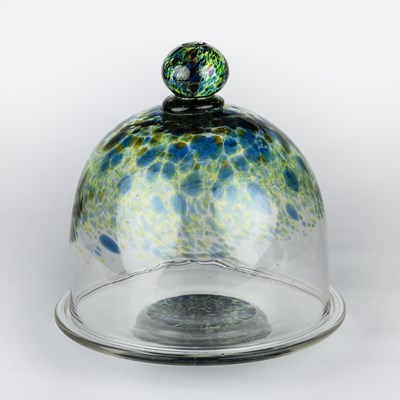 Lot 851 - Cowdy glass Studio glass, green speckle cheese...