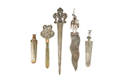 Lot 310 - An American silver bookmark and paper knife,...