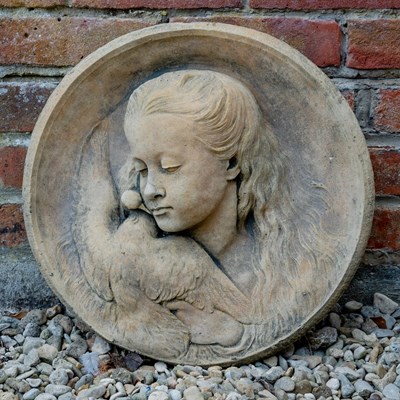 Lot 1078 - A cast terracotta Art Nouveau-style roundel