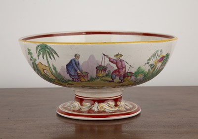 Lot 190 - Large Staffordshire pottery pedestal bowl...