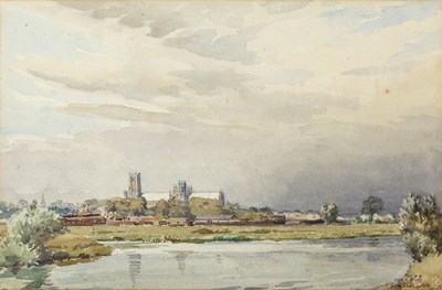 Lot 586 - Bernard Cecil Gotch (1876-1963) Ely Cathedral,...