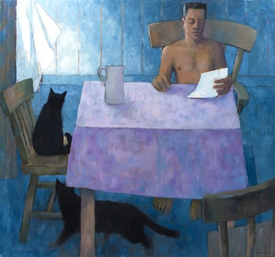 Lot 400 - Neil Canning (b.1960) Cats at the Table signed...