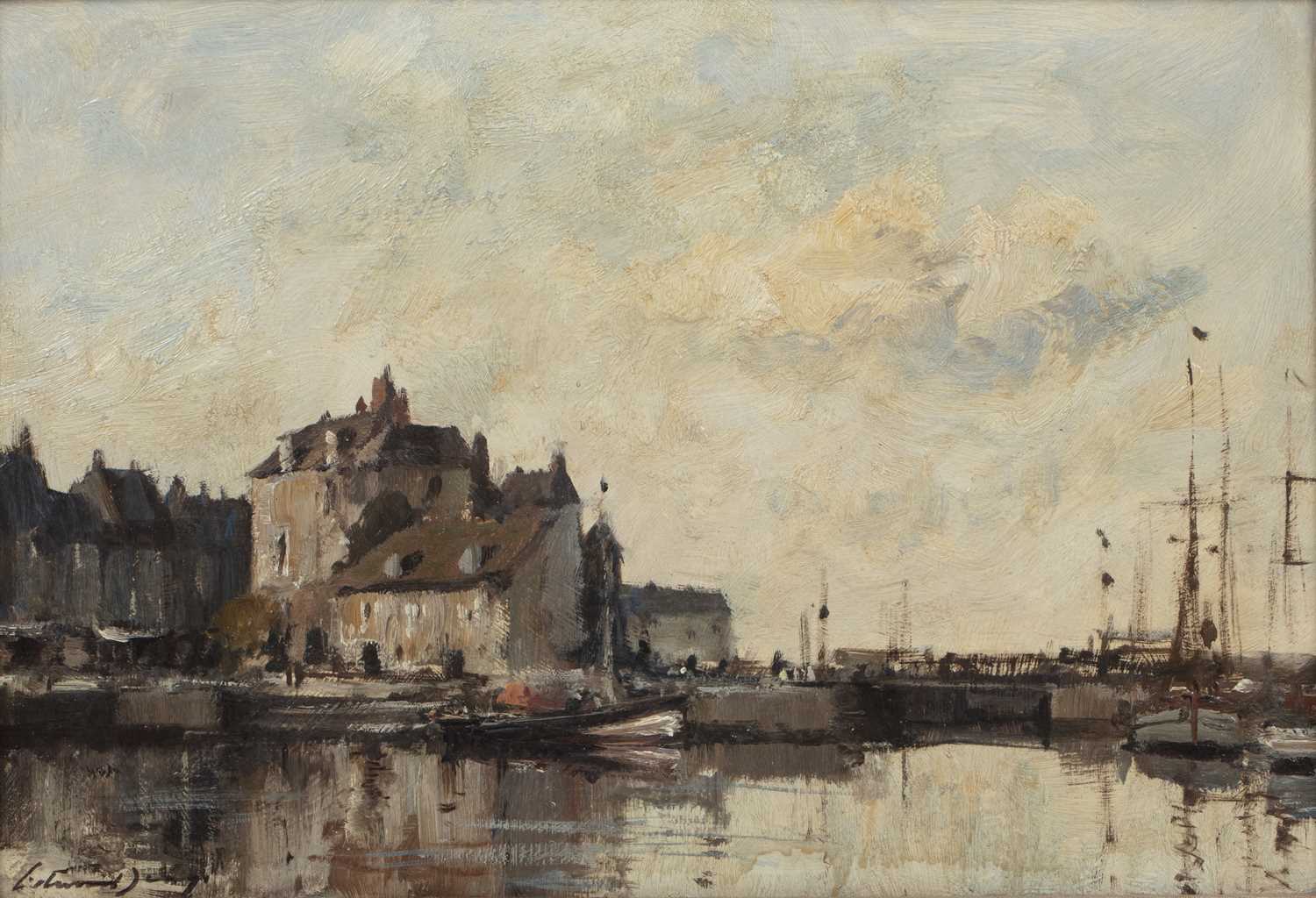 Lot 214 - Edward Seago (1910-1974) The Lock at Honfleur...