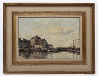 Lot 214 - Edward Seago (1910-1974) The Lock at Honfleur...