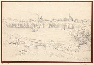 Lot 89B - Josef Hoger (1801-1877) River landscape with...