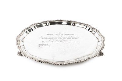 Lot 459 - A silver salver, with shaped and gadrooned...