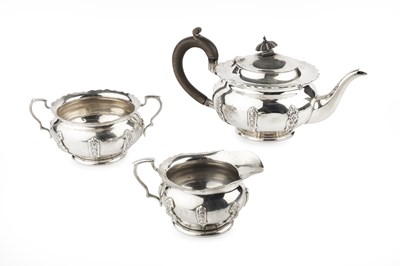 Lot 463 - A George V silver three piece bachelor's tea...