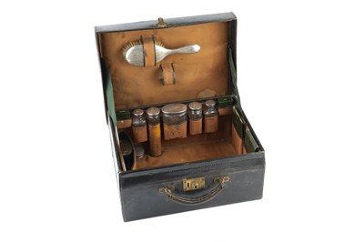 Lot 474 - A George V silver backed dressing set, with...