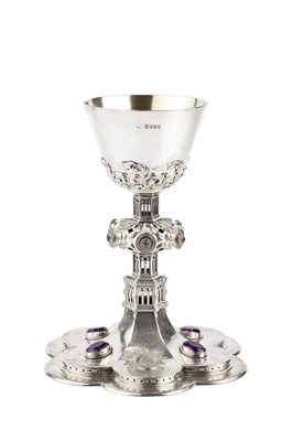 Lot 483 - A late Victorian silver Gothic style chalice,...