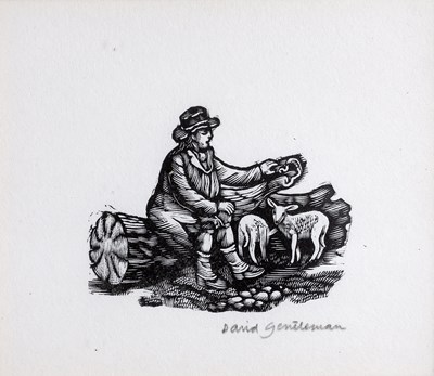 Lot 113 - David Gentleman (b.1930) Shepherds sitting on...