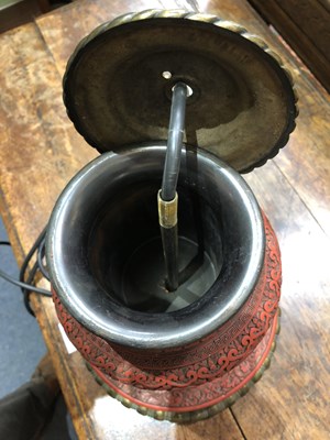 Lot 396 - Cinnabar lacquer vase Chinese, late 18th/early...