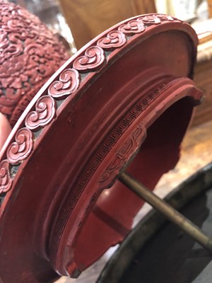 Lot 396 - Cinnabar lacquer vase Chinese, late 18th/early...