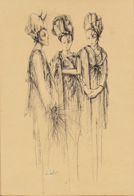 Lot 384B - Rodolfo de Sanctis (b.1936) Three Women, 1959,...