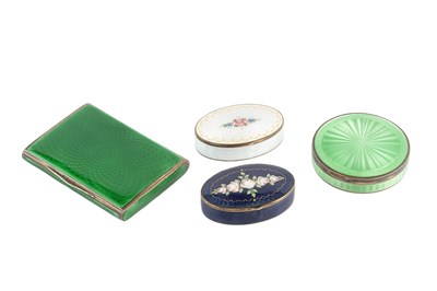 Lot 354 - A Norwegian silver and enamel oval box,...