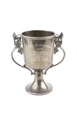 Lot 493 - A George V silver twin handled trophy cup, the...