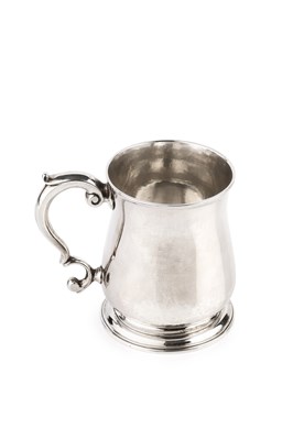 Lot 497 - A George II silver mug, of baluster form and...