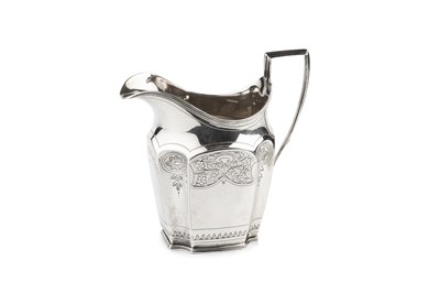 Lot 376 - A George III silver cream jug, with reeded...