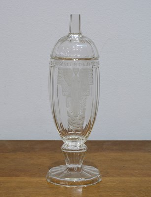 Lot 344 - Attributed to Orrefors cut glass vase and...