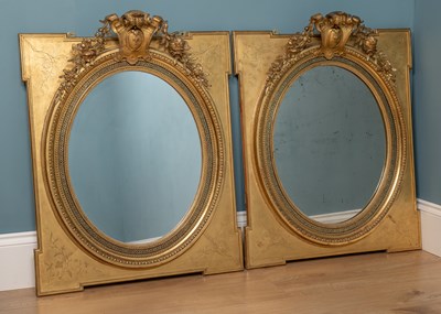 Lot 544 - A pair of 19th century French style giltwood wall mirrors