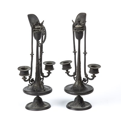 Lot 45 - A pair of 19th century French bronze twin...