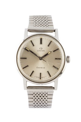 Lot 216 - A stainless steel wristwatch by Omega, the...