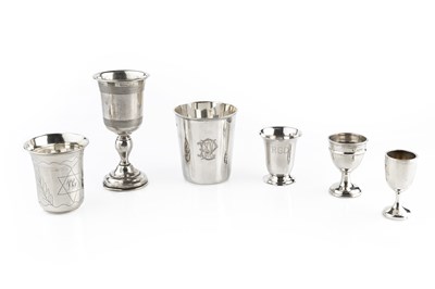 Lot 545 - A silver beaker, engraved with star of David...