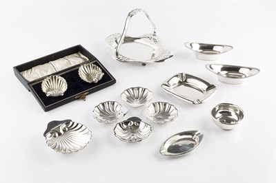 Lot 553 - A George V silver swing handled dish, of...