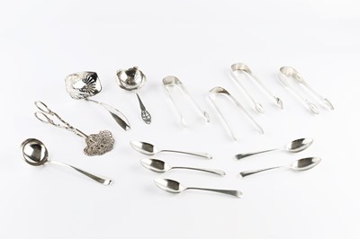 Lot 555 - A collection of silver flatware, comprising...