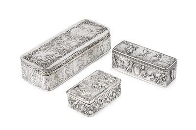 Lot 502 - A late 19th century Dutch silver rectangular...