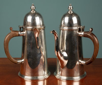 Lot 36 - An antique matching silver plated coffee pot &...