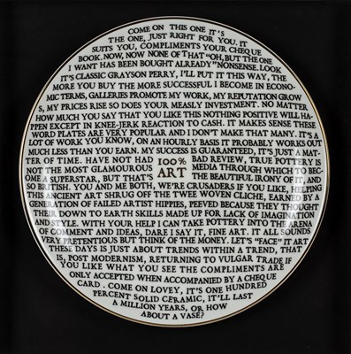 Lot 893 - Grayson Perry (b.1960) 100% Art plate, 2020...