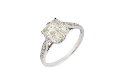 Lot 196 - A diamond single stone ring, the octagonal...