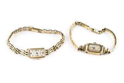 Lot 223 - A lady's 9ct gold bracelet watch by Rotary,...