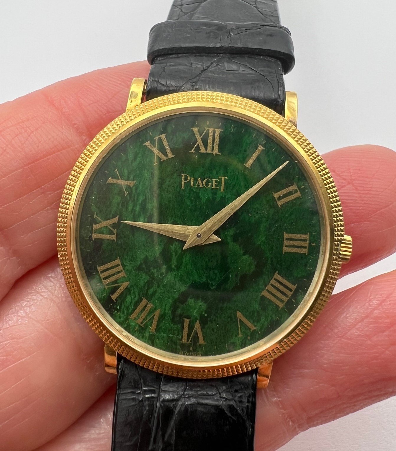 Lot 212 A wristwatch by Piaget the circular green