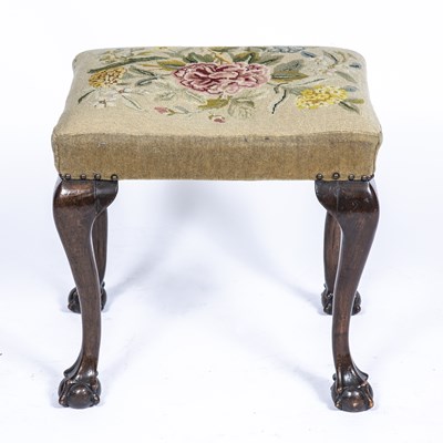 Lot 59 - A George III style mahogany stool with a...