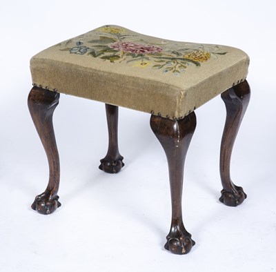 Lot 59 - A George III style mahogany stool with a...